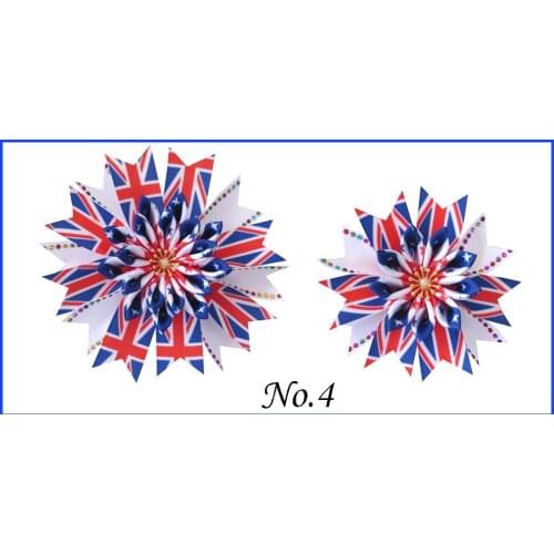 50 Pair BLESSING Girl Popular 3.5" + 4.5" Fairy Hair Bow Clip Flower National Day Flag Unicorn Halloween Christmas