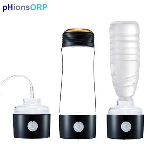 AlkaVoda Hydrogen Rich Water Generator Bottle - Glass Cupbody - DuPont SPE PEM Dual Chamber Maker lonizer - H2 Inhalation device