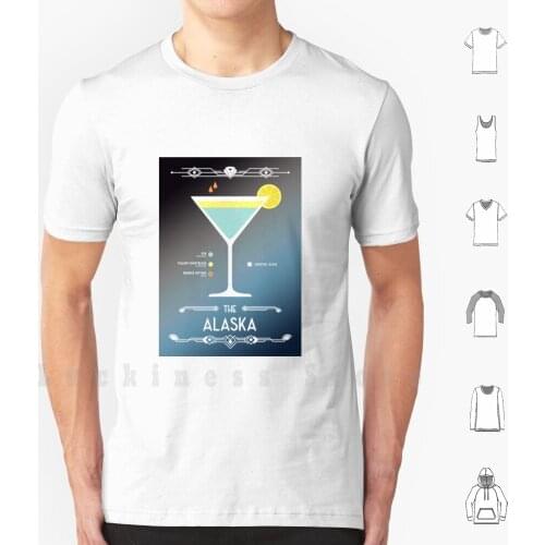 Alaska Cocktail-Modern T Shirt DIY Cotton Big Size S-6xl Alaska Cocktail Drink Spirit Liqueur Glass Bar Pub Coffee Gin