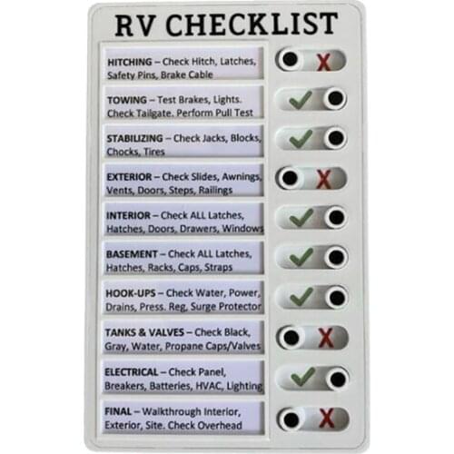 New RV vehicle maintenance checklist, memo, memo, checklist, car accessories