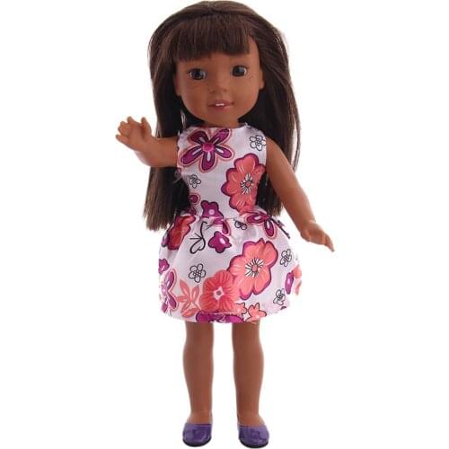 Color Floral Short Dress Doll Dress For 14.5 Inch Wellie Wisher & 32-34 Cm Paola Reina,Doll Accessories,Doll Clothes,Girls Gift