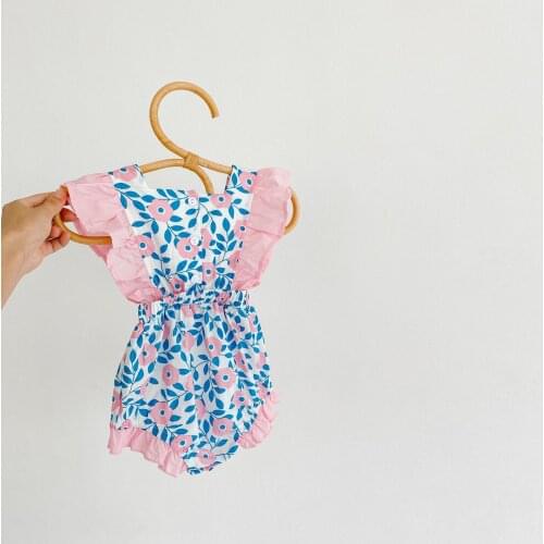 Ins Hot Sale Kids Girls Floral Pattern Romper
