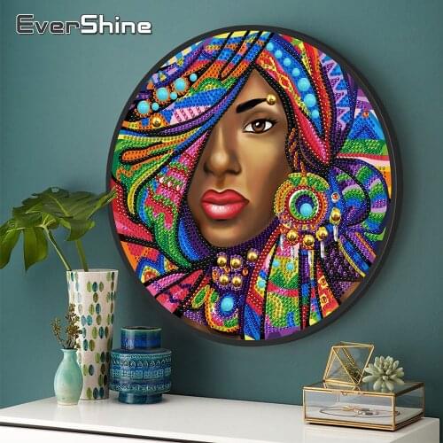 EverShine Diamond Painting Special Shaped Woman DIY 2pcs/set Diamond Embroidery With Frame Handwork Art Portrait Wall Decor Gift