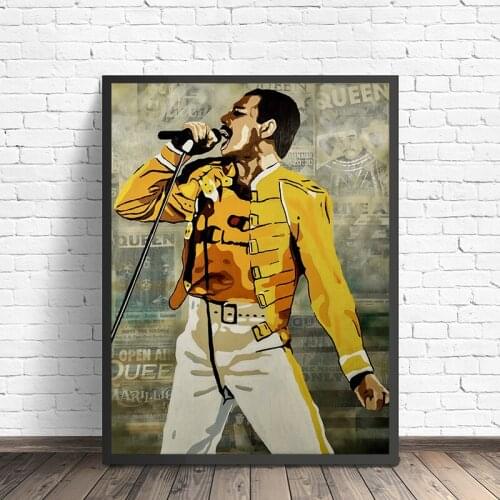 Freddie Mercury Poster Queen Band Wallpaper Wall Art Oil Print Canvas Painting Decorative Picture For Office Bedroom Home Decor