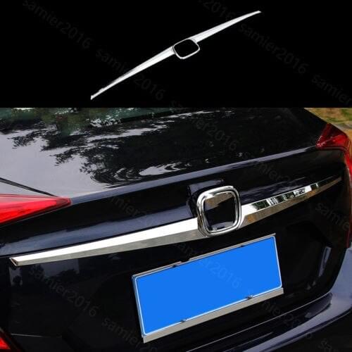 Chrome ABS Fit For Honda Civic 2016 2017 Rear Trunk Lid Tailgate Molding Cover Trim