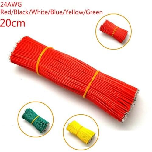 50PCS/LOT 1007-24AWG Tin-Plated PCB Solder Cable 24AWG 20cm 200mm Fly Jumper Wire Cable Tin Conductor Wires Connector Wire
