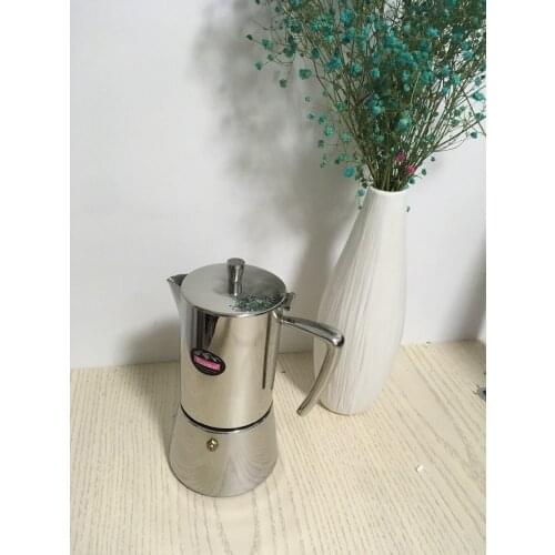 STainless steel mocha coffee pot 6cups/moka coffee pot /filter cartridge aluminum material mocha coffee pot