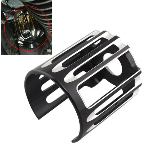 Motorcycle Black Machine Oil Edge Cut Grid Billet Oil Filter Cover Cap For Harley XL Breakout FXSB Dyna FLD