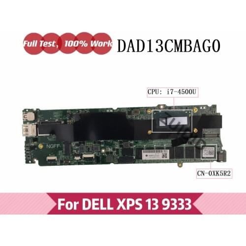 DAD13CMBAG0 For Dell XPS 13 9333 Laptop Motherboard CN-0XK5R2 0XK5R2 XK5R2 with I7-4510U CPU 100% Tested OK