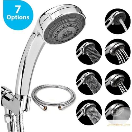 Pressurized Shower Head Rainfall Water Saving Hand Held Bathroom Bracket No Drill Bathroom Shower Head Set Bathroom Accessories