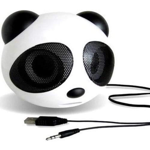 Mini Portable Panda Travel Speaker with 3.5mm USB Audio Jack Plug, HIFI Sound, Multimedia Speakers for Computer Laptop