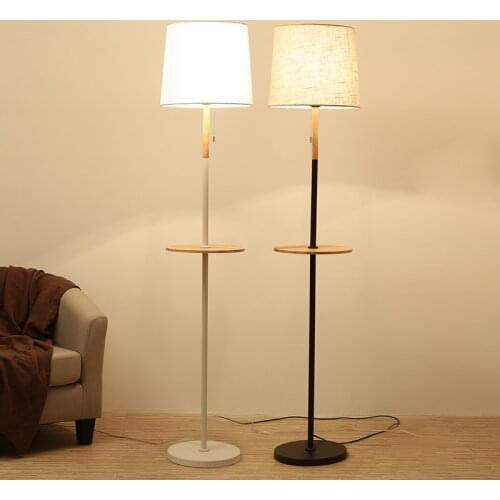 SGROW Modern Placed Coffee Tea Floor Lamp Fabric Lampshade Standing Lighting Fixtures for Living Room Bedroom Study Lampara