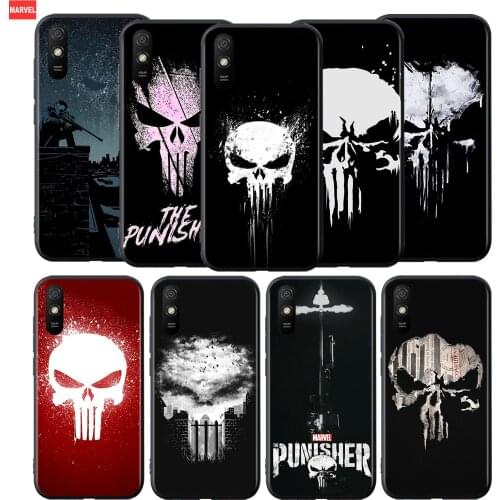 Silicone Cover Marvel Punisher Skull For Xiaomi Redmi 9T 9 9C 9A 9AT 9i 8 8A 7 6 Pro 7A 6A 5 5A 4X Plus Phone Case