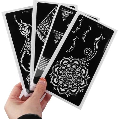 Henna Tattoo Stencil Temporary Hand Tattoos Diy Body Art Paint Sticker Template Indian Wedding Painting Kit Tools