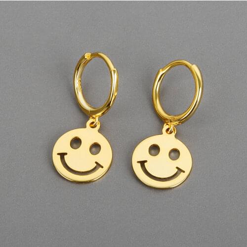Smiley Dangle Earrings for Women Smiling Face Hoop Earrings Happy Earrings Female Party Jewelry Pendientes Verano M4