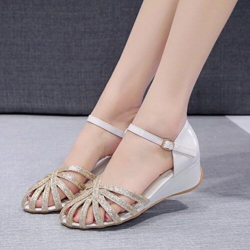 Women Fashion Sandals Outdoor Comfortable fisherman sandals Non-slip Rubber Wedge heels Cutout Casual Sandals HotSale Beige blue