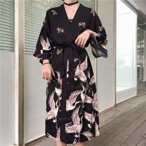 Japanese Kimono Traditional Woman 2020 Long Kimono Cardigan Cosplay Blouse Shirt Yukata Female Japanese Dress Haori Clothing