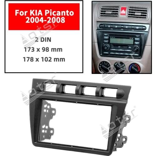 11-361 Double din Fascia Car Radio fascia Autostereo MP3 PLAYER DASHBOARD FRAME for KIA Picanto 2004 2005 2006 2007 2008