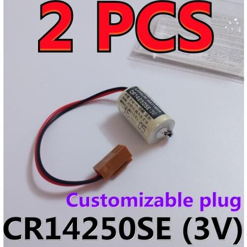 2 PACK Orignal NEW PLC Industrial Control For SANYO CR14250SE CR14250 14250 3V Lithium Battery With FANAC Brown Plug