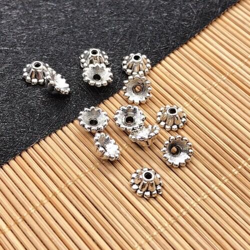 20pcs/lot 10x10x5mm Out Lama Spend Flower Bead Caps End Large Size Beads Cap Needlework Charms for Jewelry Making, Free Shipping