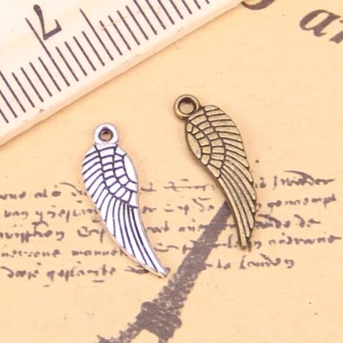 70pcs Charms angel wings 19mm Antique Pendants,Vintage Tibetan Silver Jewelry,DIY for bracelet necklace