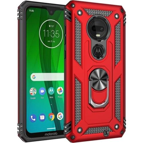 2021 for Motorola Moto G7 Plus Armor Shockproof Case for Moto G7 Plus G 7+ 7plus Military Protective Car Holder Magnet Case Cove