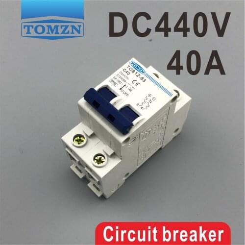 2P 40A DC 440V Circuit breaker MCB C curve