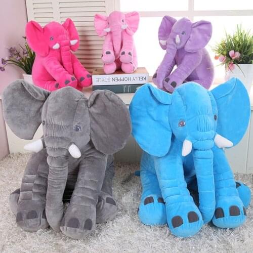 33cm/40cm/60cm Large Plush Elephant Doll Toy Kids Sleeping Back Cushion Cute Soft Stuffed Elephant Baby Animal Doll Xmas Gift