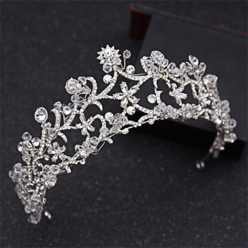 CC Crown Tiara Hairband Wedding Hair Accessories For Bridal Women Paty Fine Jewelry Cubic Zircon Water Drop Shape Hairwear Y817