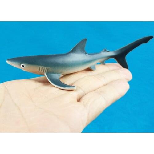 Marine Organism Solid PVC Figures Lifelike Small Blue Shark Children Underwater World Animals Cognitive Toy Birthday Gift