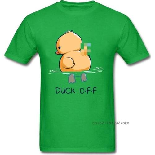 Duck Off T-shirt For Men Hip Hop Tshirt Summer Green Funny T Shirts Cartoon Print Tops O Neck Tees Plus Size Weeknd Clothing