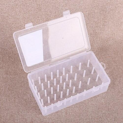 1PC Transparent Sewing Thread Storage Box With 42PCS Spools Bobbin Carrying Case Container Holder