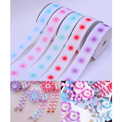 25mm/38mm gradient color ribbon 10 yards flower DIY handmade material headdress bow clothing crafts grosgrain