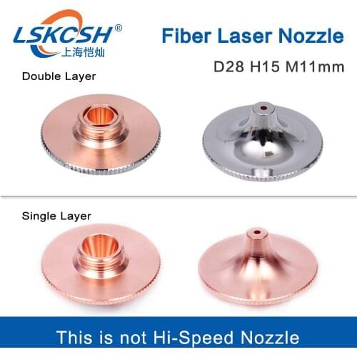 LSKCSH 10pcs/lot Laser Nozzle Single/Double Layers Dia.28mm H15 Caliber 1.0-3.0 For Fiber Laser Cutting Head