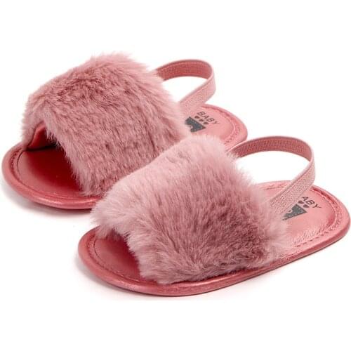 2019 Summer Baby Shoes Girls Boy Fashion Fur First Walkers Moccasins Soft Sole Newborn Shoes Enfant Toddler Crib Shoes Pink