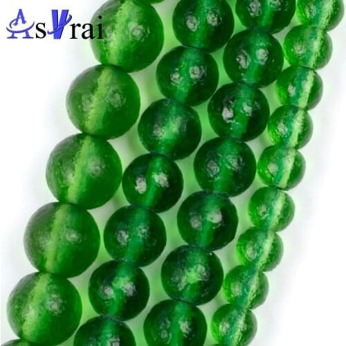 Natural Stone Green Moldavite Beads For Jewelry Making 4 6 8 10mm Round Loose Spacer Beads DIY Bracelet Necklace Accessories 15"
