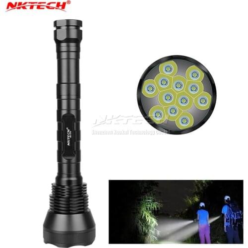 NKTECH NK-12T6 Flashlight Super Bright 12x LED T6 Tactical Torch 13800LM 5Mode Extended Tube For Camping Hiking Outdoor Bike