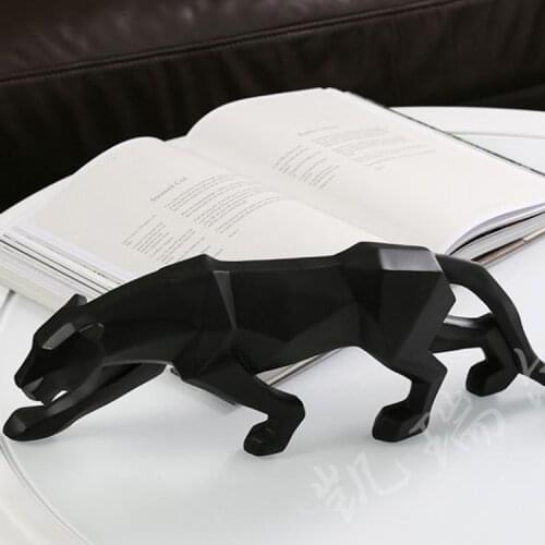 New Leopard Statue Figurine Modern Abstract Geometric Style Resin Panther Animal Large Ornament Home Decoration Accessories