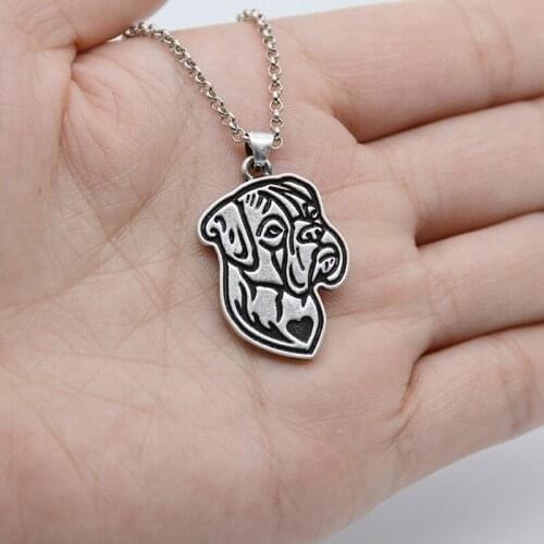 New Colar Hippie Vintage Handmade Boxer Pendant Necklace Bohomian Dog Maxi Necklaces Collier Femme For Women Men Jewelry Choker