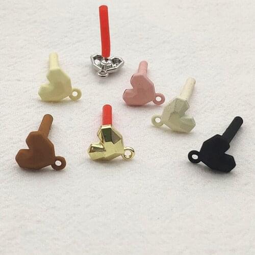 New arrival! 100pcs Earring Accessories Heart Earring Connectors For Handmade Earring DIY Parts Jewelry Findings & Components