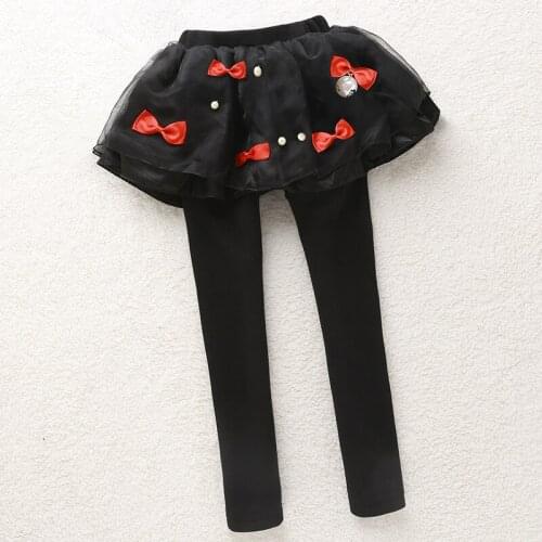 New year girls leggings children clothing kids clothes culottes cute bow thick velvet skirt pants girls clothes 4 colors 2-14Y