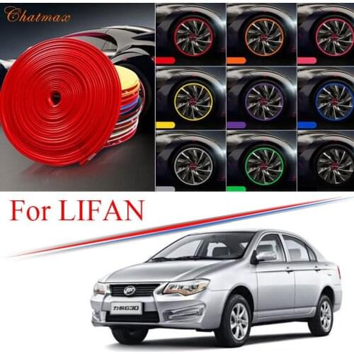 9 Colors Car Wheel Hub Rim for LIFAN 320 520 X80 X60 620 820 Edge Protector Ring Tire Strip Guard Rubber Decals 8M