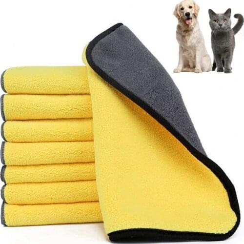 Pet Drying Towel Ultra-absorbent Dog Bath Towel Coral Fleece Large Size Soft Dogs Cats Towel Blanket Home Cleaning Supplies