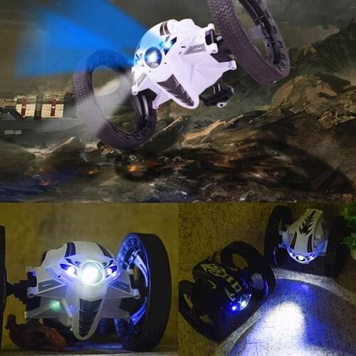 RC Mini Cars Bounce Car 2.4GHz Flexible Wheel Rotation LED Light Remote Control Robot High Level Fun Toys The Best Gift for Boy