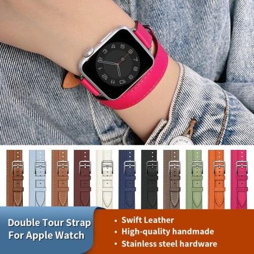 Newest High Quality Double Tour Band For Apple Watch Series 6 Se 5 4 3 2 1 Iwatch Strap Fashion Men Women 14mm Width