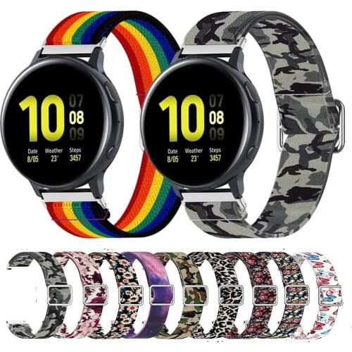 20MM Nylon Elastic Strap For Samsung Galaxy Watch 3 41MM 42MM Smart Watch Band Printing Bracelets For Amazfit Bip S U GTS 2 Mini