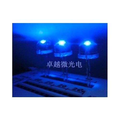 1000PCS NEW F8 8mm BLUE 0.5W 3.0-3.2V Straw hat LED Super bright LED lamp Wide Angle Transparent LED Lamp Strawhat LED