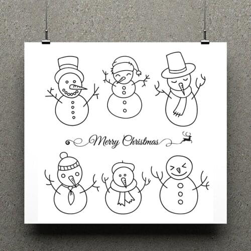 AZSG Cute Winter Snowman Clear Stamps For Scrapbooking DIY Clip Art /Card Making Decoration Silicone Stamps Crafts
