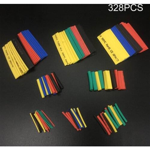 328Pcs/pack Polyolefin Shrinking Assorted Heat Shrink Tubing Insulated Sleeving Tubing Set Heat Shrinkable Tube Wrap Wire