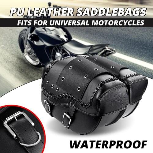 Waterproof Cruiser Motorcycle Saddlebag Leather Side Luggage Bag For Honda shadow For Vulcan 2006 For Yamaha Vstar